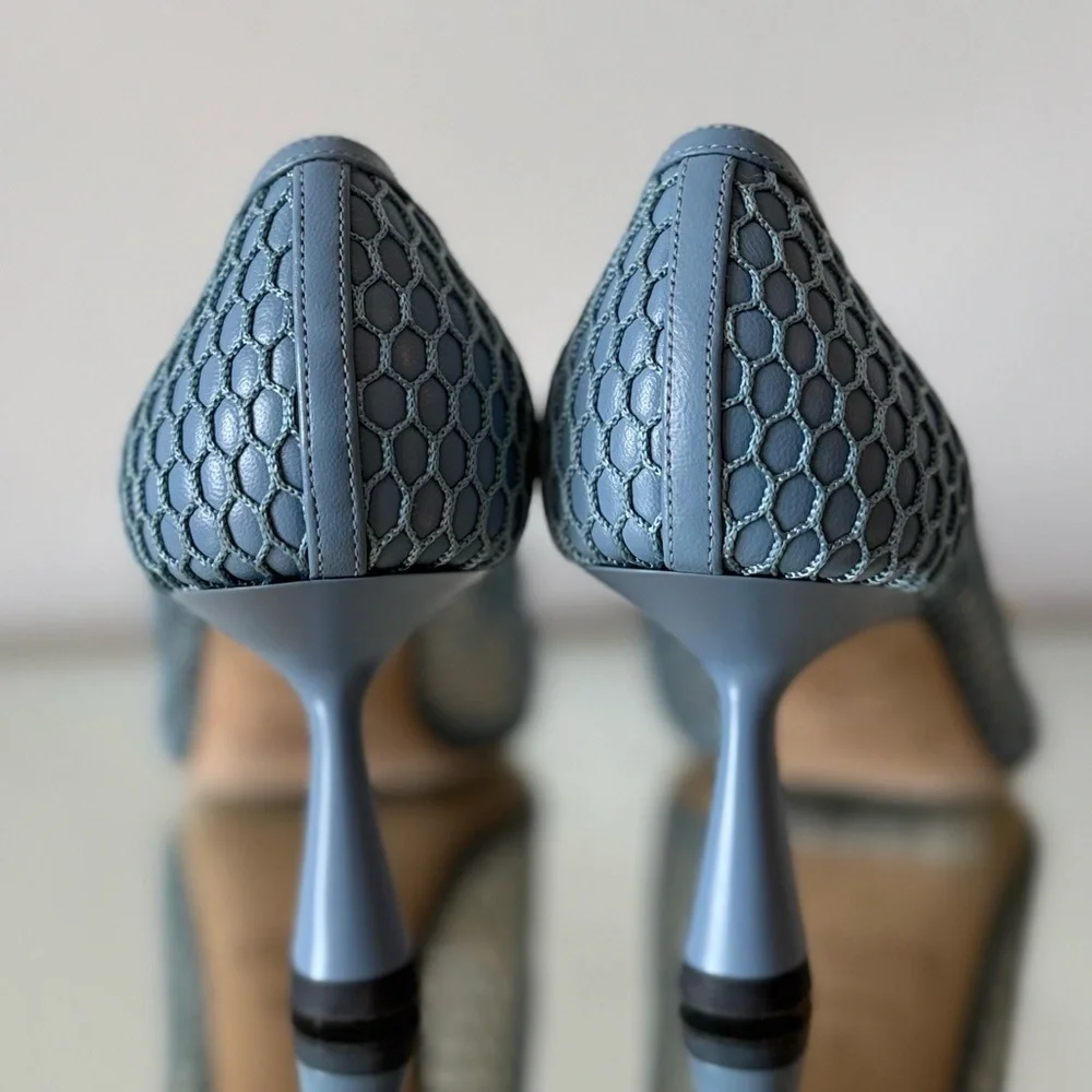 Jimmy Choo Rosalia 65 mesh and leather pumps